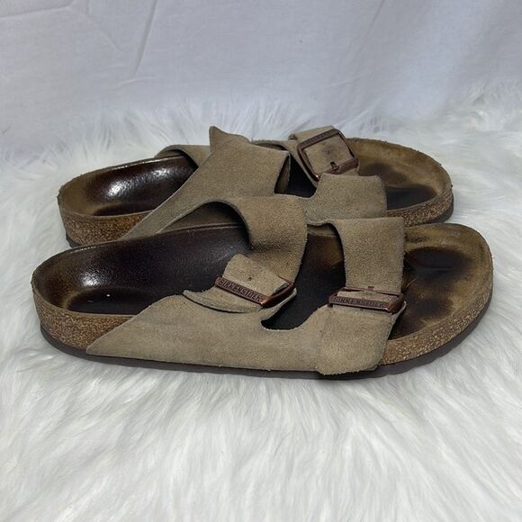 Birkenstock Arizona Tan Suede Sandals Sz 38/US 7 - Picture 4 of 8